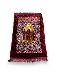 Premium Velvet Ajrak Printed Prayer Mat (Janamaz)